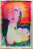 Bloody gum-spitter!, 2021 oil, acrylic and distemper on canvas 165 x 109 cm